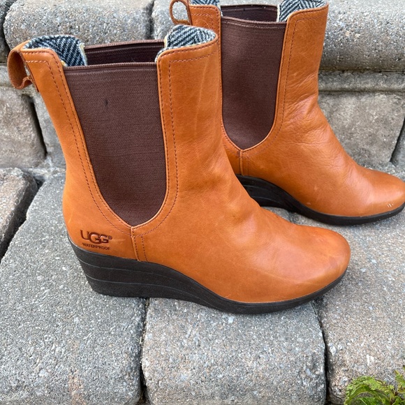 Ugg leather wedge boots - Picture 2 of 10